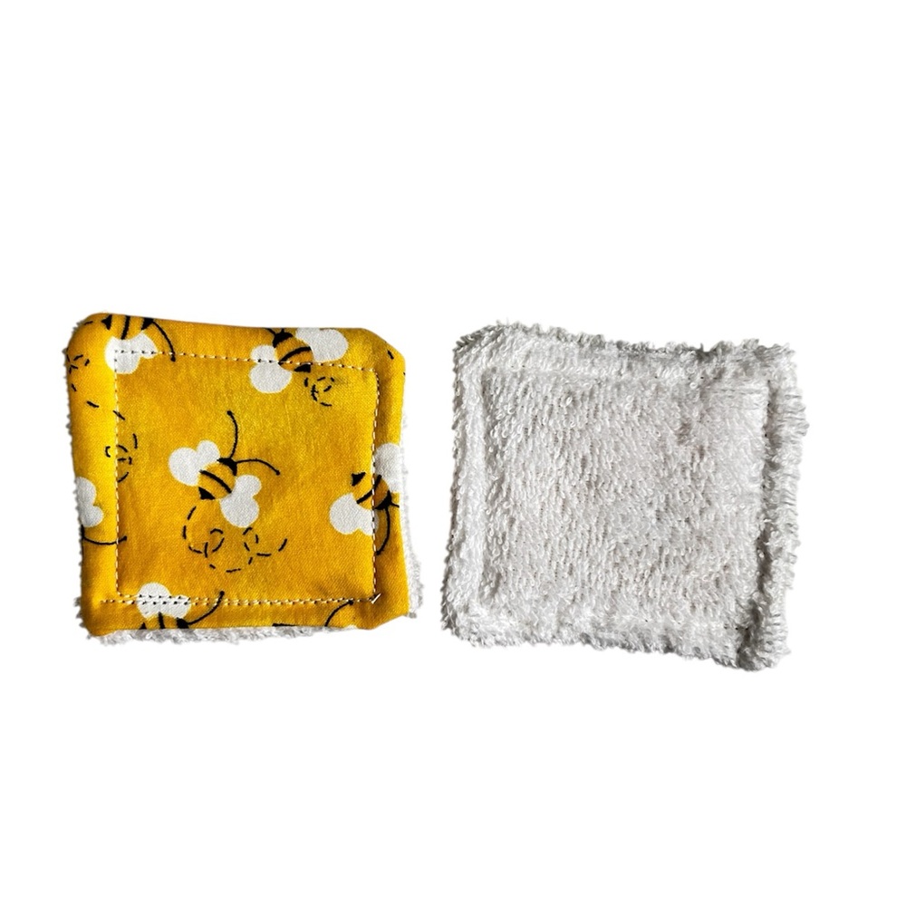 Hand Crafted Eco Friendly Reusable 10 Facial Makeup Wipes Cotton Terry Cloth - Picture 6 of 7